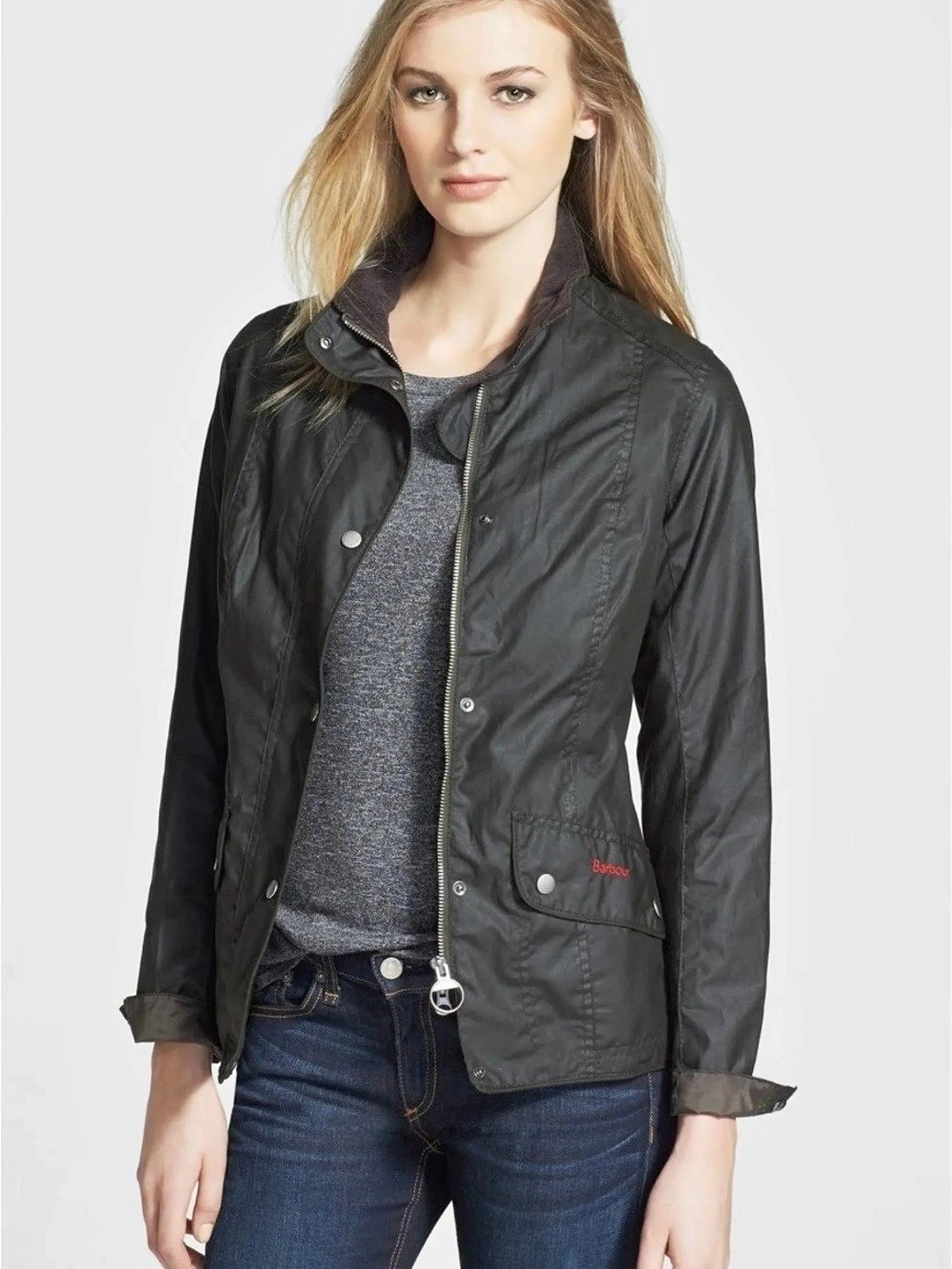 Barbour Winter Ferndown Waxed Jacket Utility Jacket Brown U.S. Size 4